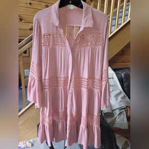 💰⏳️Dusty Pink Lace Detail Women's Top Size Medium
